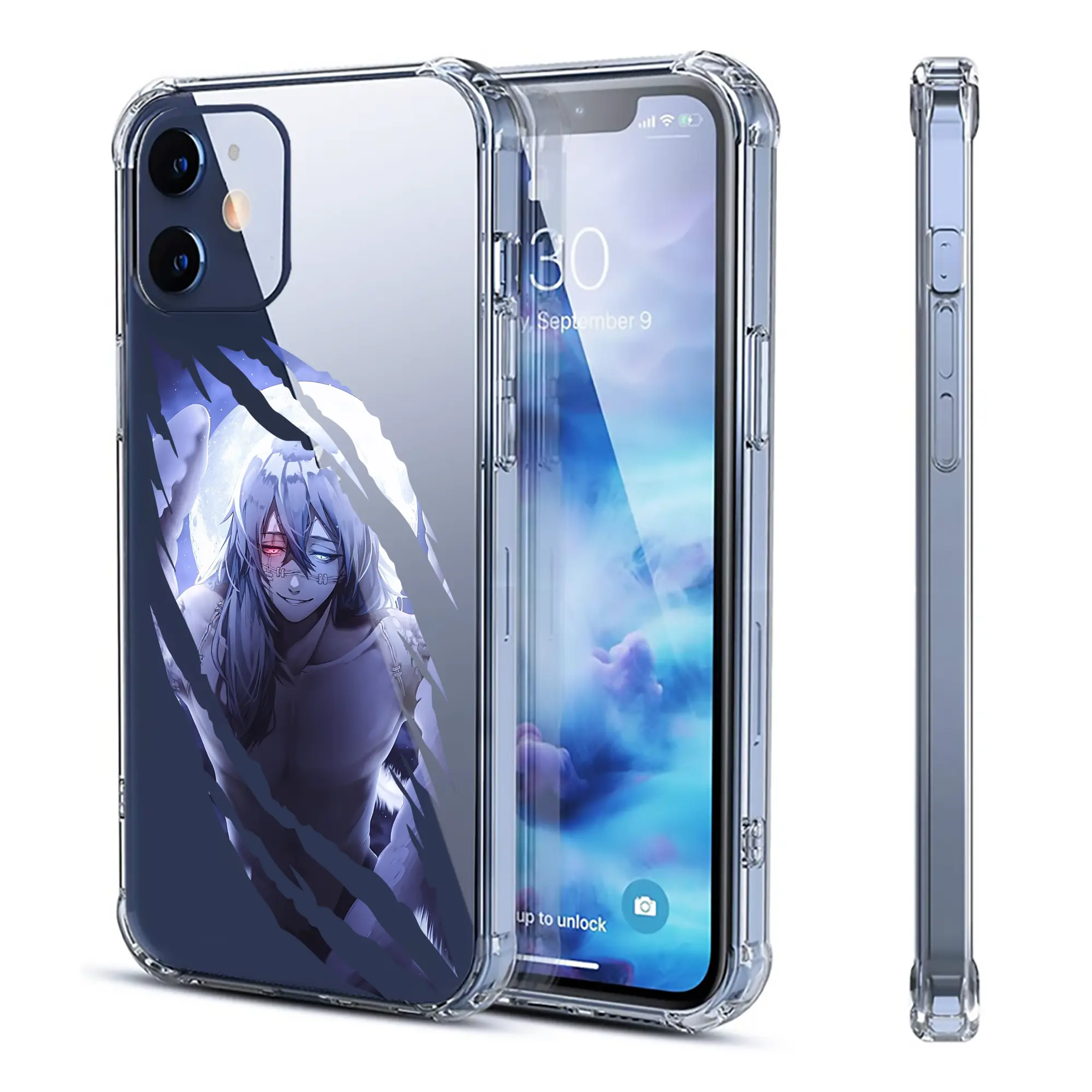 呪術廻戦 グッズ,真人 - IPhone 12シリーズ対応 ・ 透明スマホケース ・ クリアソフトケース ・ TPU素材 ・ 耐衝撃 ・ 高密着 ・ 防汚 防指紋 ・ 簡単着脱